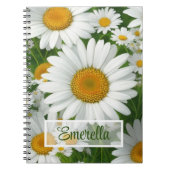 Weiße Blumengrün mit süßem, dunklem Muster Notizblock (Vorderseite)