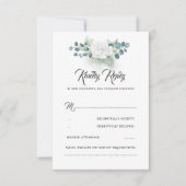 Weiße Blumengrün Romantische Hochzeit RSVP (Vorderseite)