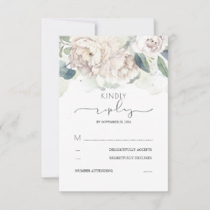 Weiße Blumengrün Splashes Hochzeit RSVP