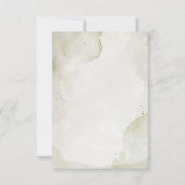 Weiße Blumengrün Splashes Hochzeit RSVP Karte (Rückseite)