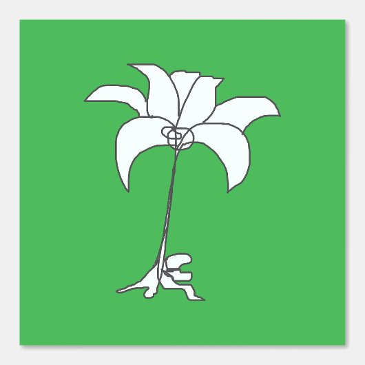 Weiße Blumengrün Tapete (Vorderseite)