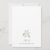 Weiße Blumenhochzeit 2 Einladung (Rückseite)