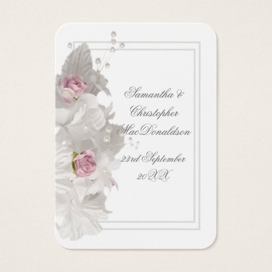 Weiße Blumenhochzeit danke (Vorderseite)