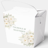 Weiße Blumenhochzeit Geschenkschachtel (Rückseite)
