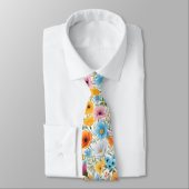 Weiße Blumenhochzeit Krawatte (Gebunden)