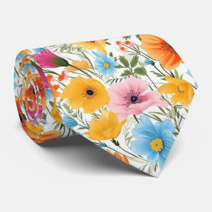 Weiße Blumenhochzeit Krawatte