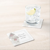 Weiße Blumenhochzeit Rechteckiger Pappuntersetzer (Vor Ort)