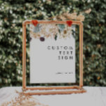 Weiße Blumenkarten und Sonderzeichen Poster<br><div class="desc">Wir entwarfen diese weißen Blumenkarten und Geschenke Custom Sign, um Ihre rustikale dunkle tropische Hochzeit zu beenden. Die böhmische Aquarellanlage mit ihren modernen böhmischen Blume, wie Protea, Dahlia und getrockneter Lotus, ist ein Set für das modisch-minimalistische Grün und Weiß. Ändern Sie den Text und fügen Sie ein Foto, um es...</div>