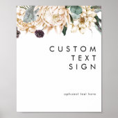 Weiße Blumenkarten und Sonderzeichen Poster (Vorne)