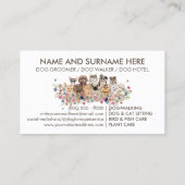 Weiße Blumenkatze, Katze Visitenkarte (Rückseite)