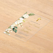 Weiße Blumenkolonie Spanien Einladung (Ablage )