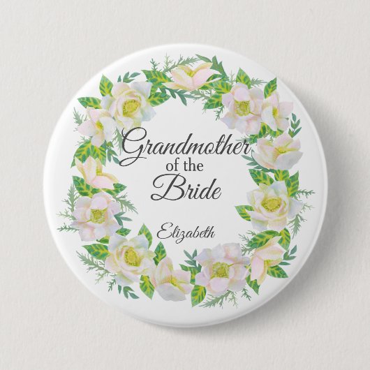 Weiße Blumenkraut Großmutter der Braut Button (Vorderseite)