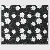 Weiße Blumenmuster mit Perlen Geschenkpapier (Flach)