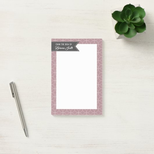 Weiße Blumenmuster und trockene Rose Personalisier Post-it Klebezettel (Büro)