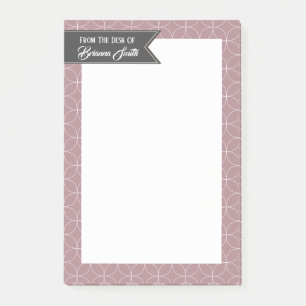 Weiße Blumenmuster und trockene Rose Personalisier Post-it Klebezettel