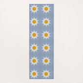 Weiße Blumenmuster Yogamatte (Rückseite)