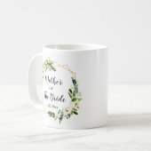 Weiße Blumenmutter der Braut Hochzeitstil-Tasse Kaffeetasse (Vorderseite Links)