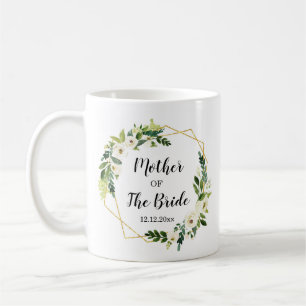 Weiße Blumenmutter der Braut Hochzeitstil-Tasse Kaffeetasse