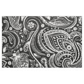 Weiße Blumenpaisley-Muster in schwarz Stoff (Fat Quarter (45,7 x 55,9 cm))
