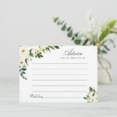 Weiße Blumenratte für Elfenbein Hinweiskarte (Stehend Vorderseite)