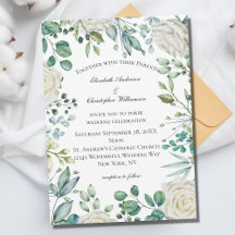 Weiße Blumenrosen Eukalyptus Botanische Hochzeit
