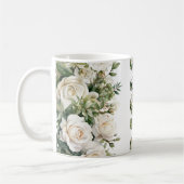 Weiße Blumenrosen Mutter Kaffeetasse (Links)