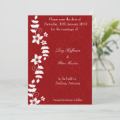 Weiße, blumenrote Save the Date Karte (Stehend Vorderseite)