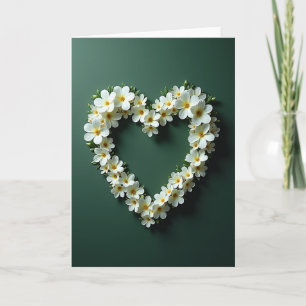 Weiße Blumenserien-Herz-Romantik-Karte Karte