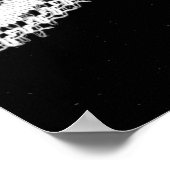 Weiße Blumenspitze auf schwarzem Hintergrund. Poster (Ecke)