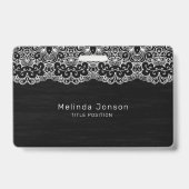 Weiße Blumenspitze Ausweis (Back)