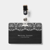 Weiße Blumenspitze Ausweis (Front with Clip)
