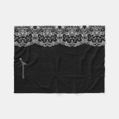 Weiße Blumenspitze Fleecedecke (Vorderseite (Horizontal))