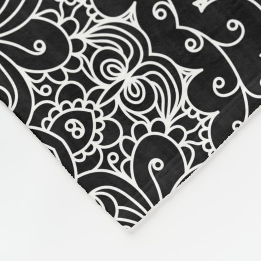 Weiße Blumenspitze Fleecedecke (Ecke)