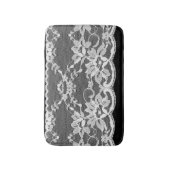 Weiße Blumenspitze: schwarzer Hintergrund. Badematte (Vorderseite Vertikal)