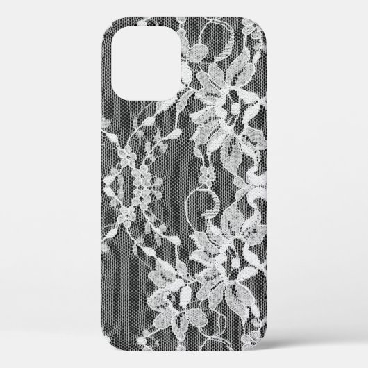 Weiße Blumenspitze: schwarzer Hintergrund. Case-Mate iPhone Hülle (Rückseite)