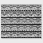 Weiße Blumenspitze: schwarzer Hintergrund. Geschenkpapier (Flach)