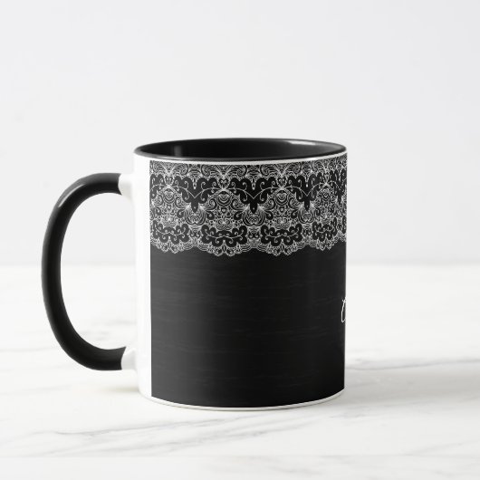 Weiße Blumenspitze Tasse (Links)