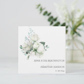 *~* Weiße Blumenstrauß AR15 QR + UAWG Wedding Einladung (Stehend Vorderseite)