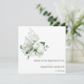 *~* Weiße Blumenstrauß AR15 QR UAWG Wedding I Einladung (Stehend Vorderseite)