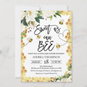 Weiße Blumensüße wie Babydusche Einladung (Vorderseite)