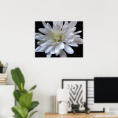 Weiße, blumenweiße, matte weiße Blume Poster (Heimbüro)