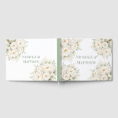 Weiße Blumige Hochzeit Gästebuch (Voll)