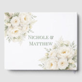 Weiße Blumige Hochzeit Gästebuch (Rückseite)