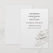 Weiße Blumige Hochzeit Save The Date (Vorne/Hinten)