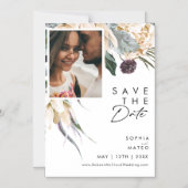 Weiße Blumige Save The Date Magnet (Vorderseite)