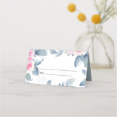 WEISSE BLUSH BLUE BLUE FLORAL 25 JEDES ALTER GEBUR PLATZKARTE (Vorderseite)