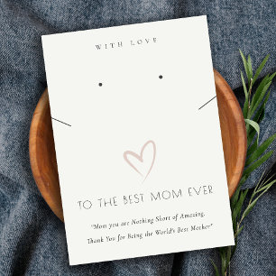 WEISSE BLUSH HEART BEST MAMA GIFT NECKLACE EARRING PLATZKARTE