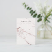 WEISSE BLUSH PINK MARBLE TEXTURE EARRING DISPLAY VISITENKARTE (Stehend Vorderseite)