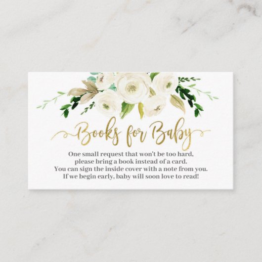 Weiße Blüte bringt ein Buch Begleitkarte (Vorderseite)