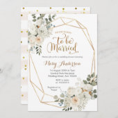Weiße Blüte Die Saison ist verheiratet Einladung (Vorne/Hinten)